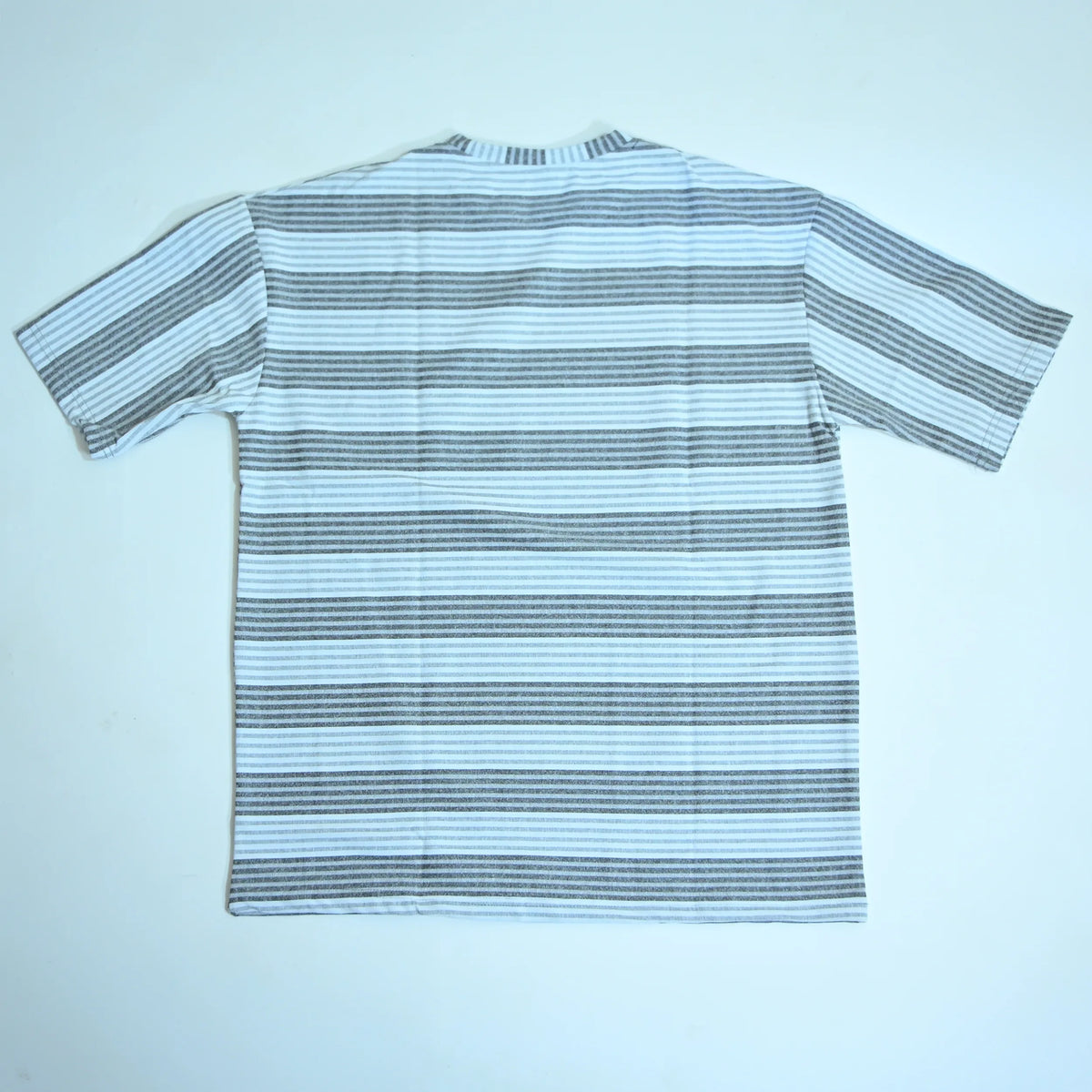 Oversized Striped T-Shirt - Crew Neck Tee - Light Grey