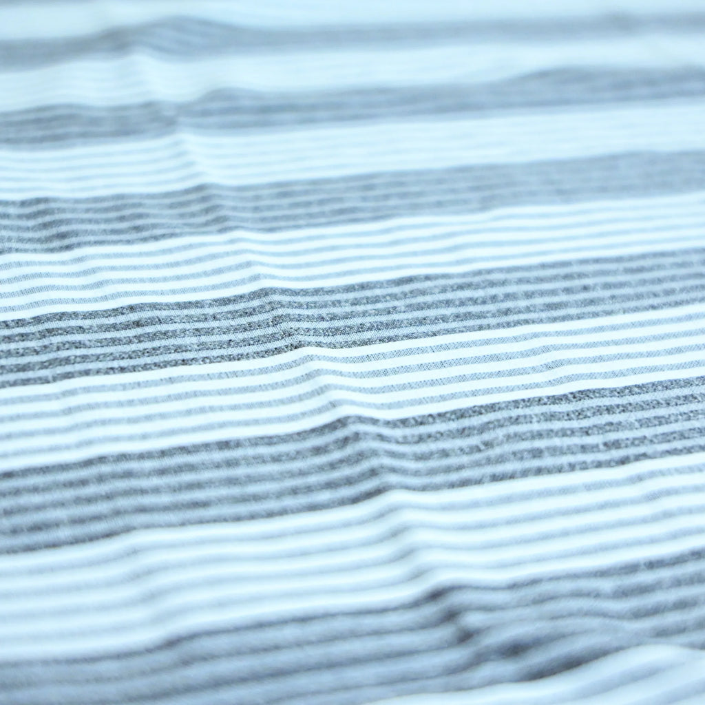 Oversized Striped T-Shirt - Crew Neck Tee - Light Grey