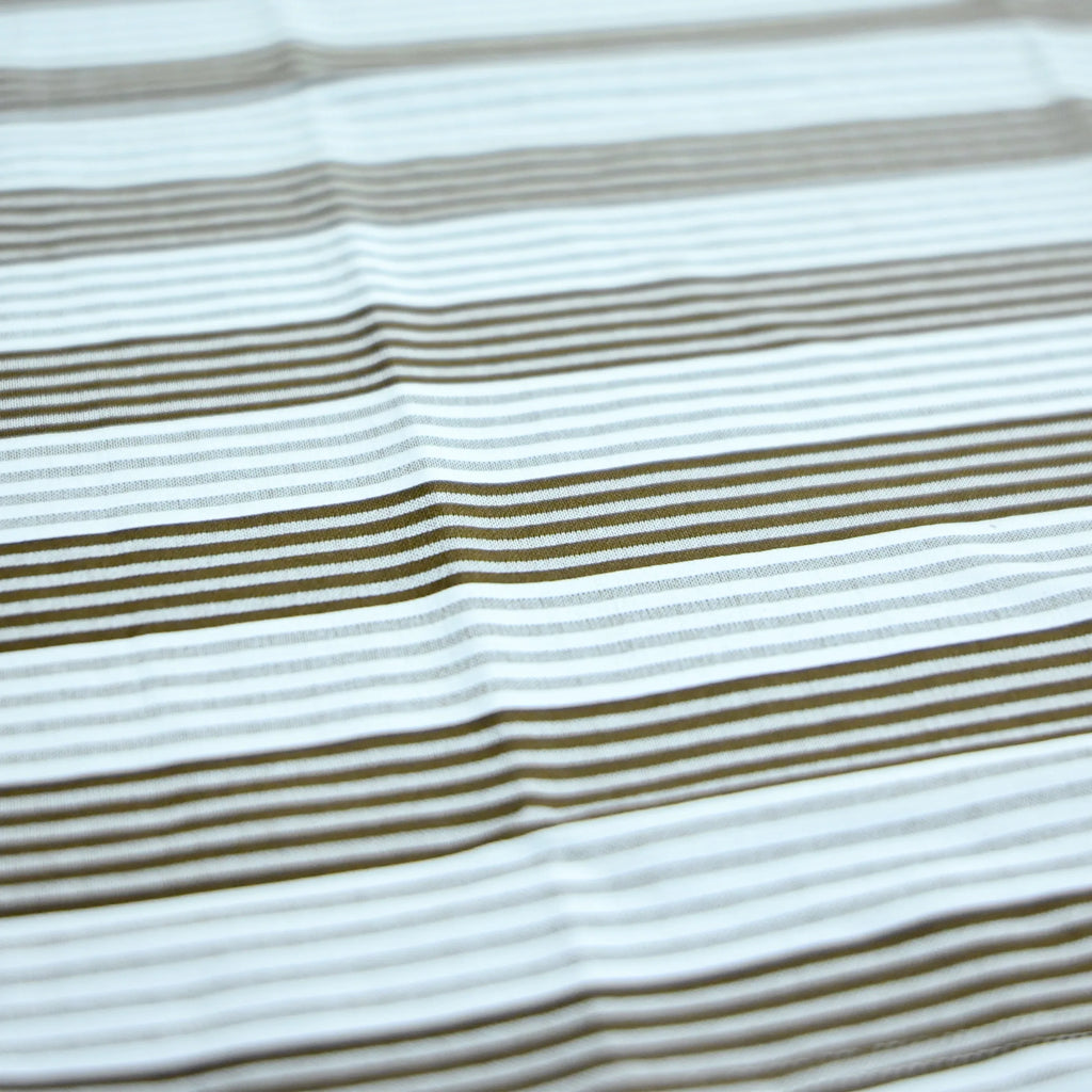 Oversized Striped T-Shirt - Crew Neck Tee - Brown