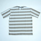 Oversized Striped T-Shirt - Crew Neck Tee - Brown