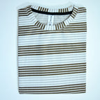 Oversized Striped T-Shirt - Crew Neck Tee - Brown