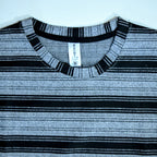 Grey & Black Wide Striped Oversized T-Shirt