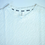 Summer Mesh Knit T-Shirt - White - Crochet Knit Oversized