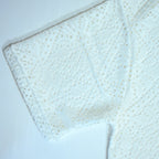 Summer Mesh Knit T-Shirt - White - Crochet Knit Oversized