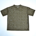 Summer Mesh Knit T-Shirt - Army Green - Crochet Knit