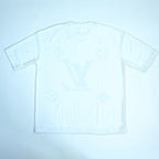 Embroidered Eyelet Drop Shoulder T-Shirt - White