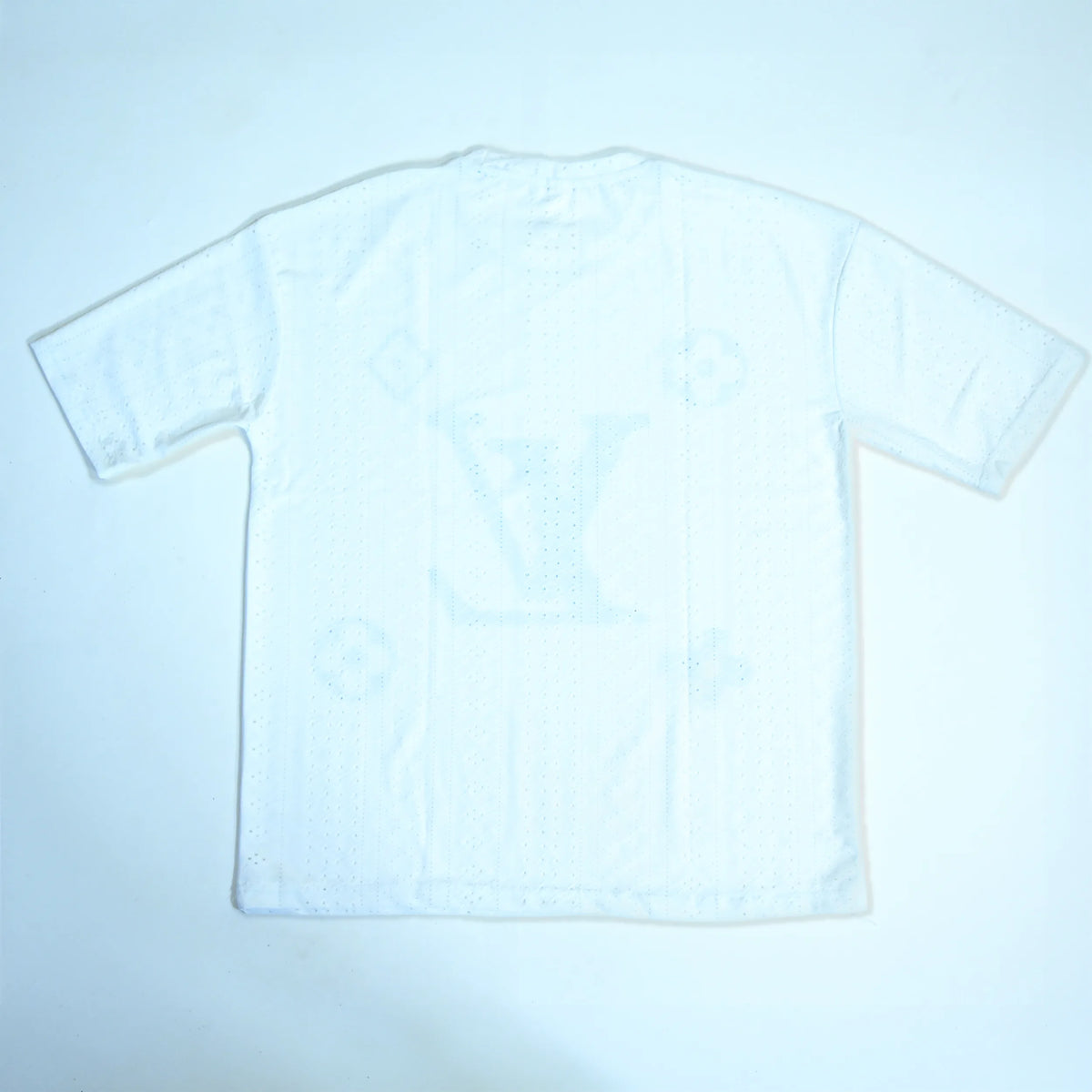 Embroidered Eyelet Drop Shoulder T-Shirt - White