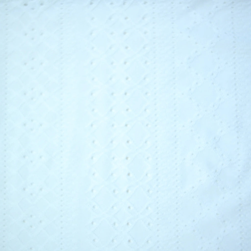 Embroidered Eyelet Drop Shoulder T-Shirt - White