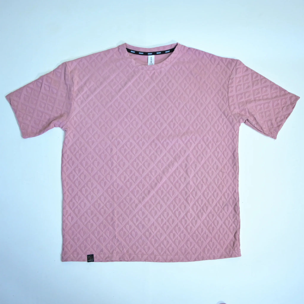 Jumper Baggy T-Shirt - Heart Embossed Textured Knit