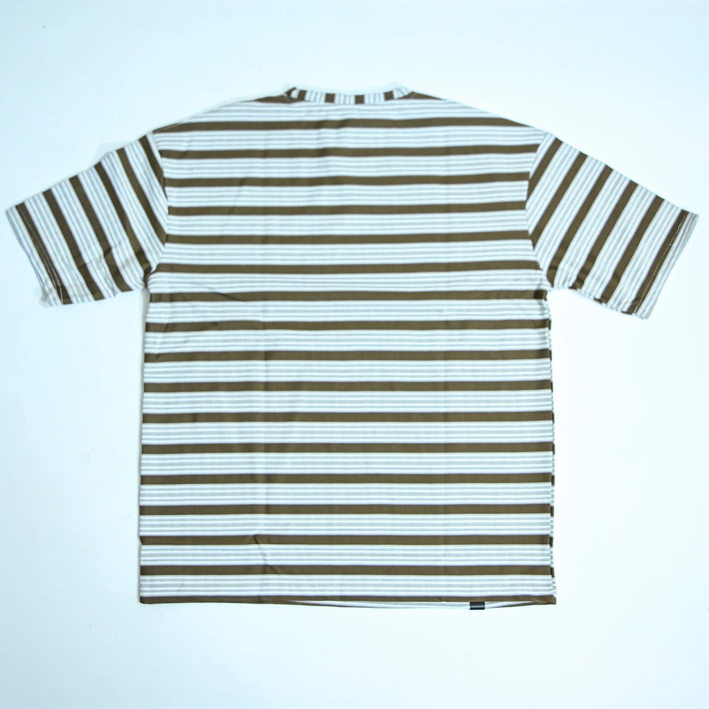 Brown & Grey Striped Oversized T-Shirt