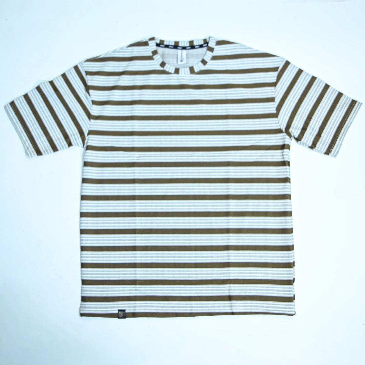 Brown & Grey Striped Oversized T-Shirt