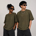 Summer Mesh Knit T-Shirt - Army Green - Crochet Knit