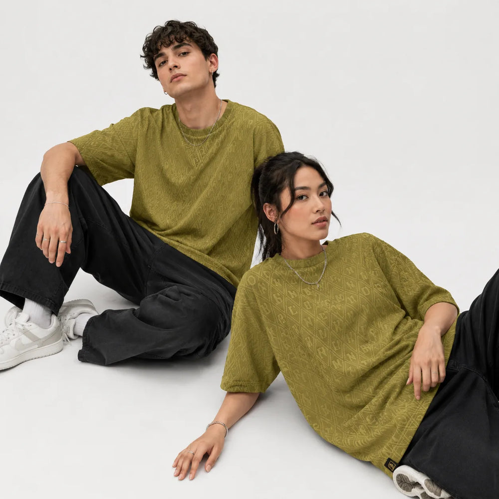 Jumper Baggy T-Shirt - Alphabet Embossed