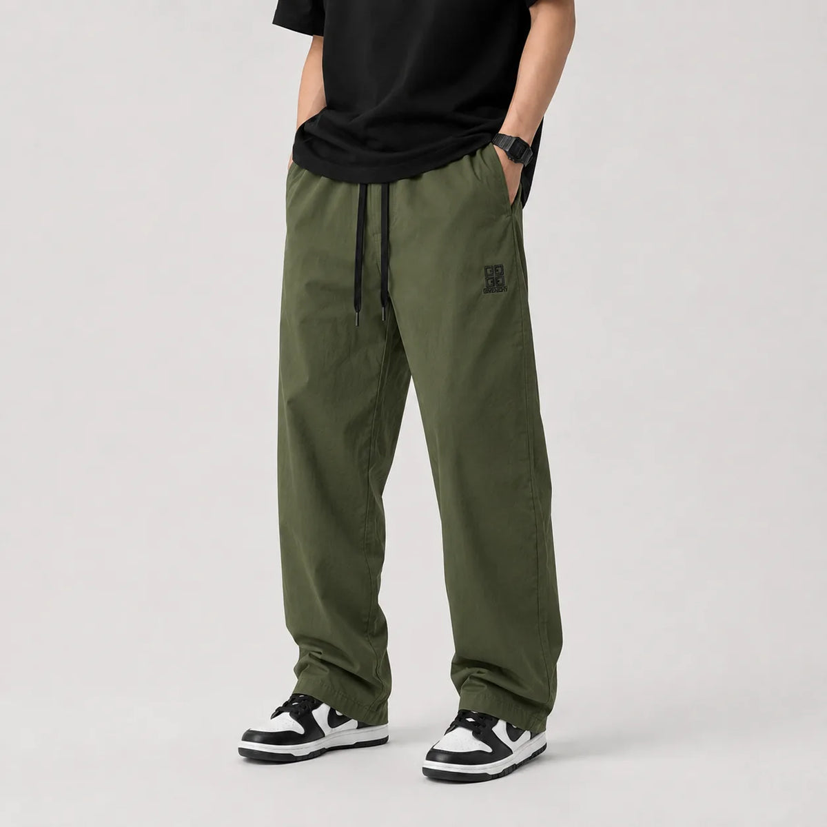 Men’s Baggy Trousers - Olive Green