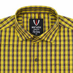 Men’s Yellow Multi-Check Slim-Fit Shirt