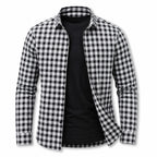 Men’s Black & White Check Slim-Fit Shirt