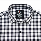Men’s Black & White Check Slim-Fit Shirt