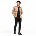 Men’s Beige Heritage Check Slim-Fit Shirt