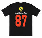 Black Motorsport Graphic Drop-Shoulder T-Shirt