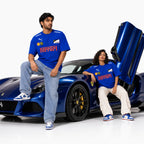 Blue Motorsport Graphic Drop-Shoulder T-Shirt