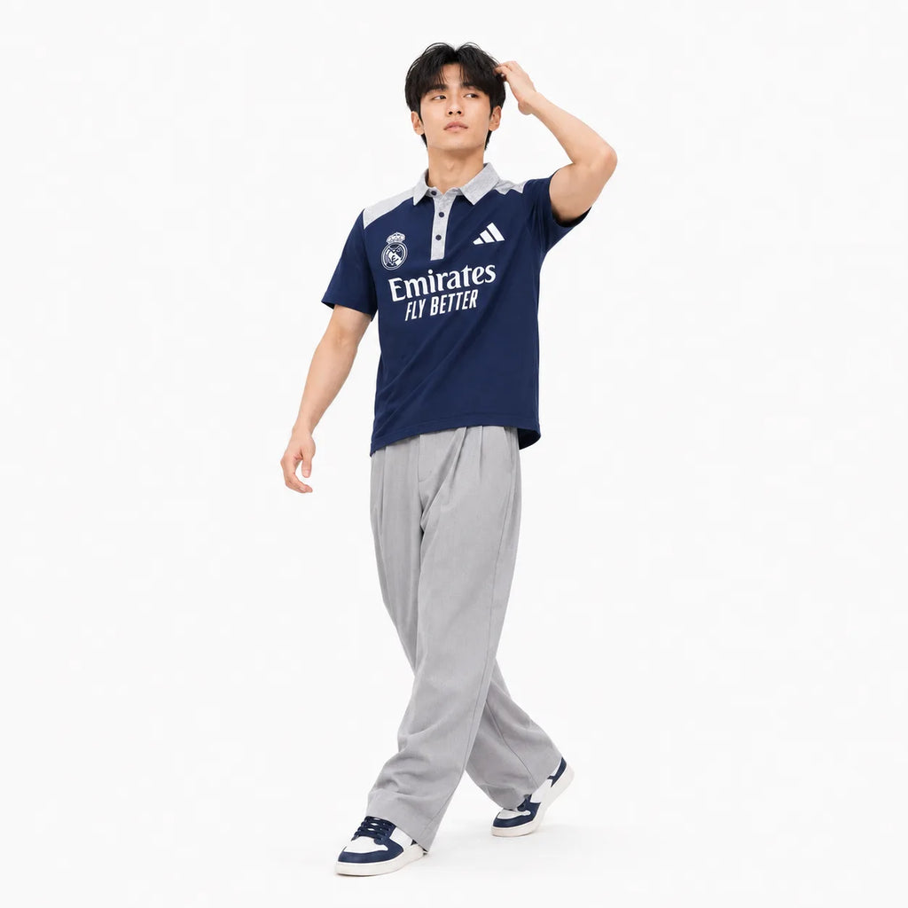 Madrid Legacy Contrast Polo Tee -  Navy Blue