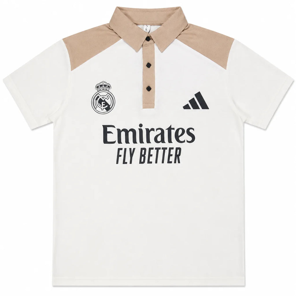 Madrid Legacy Contrast Polo Tee -  Cream