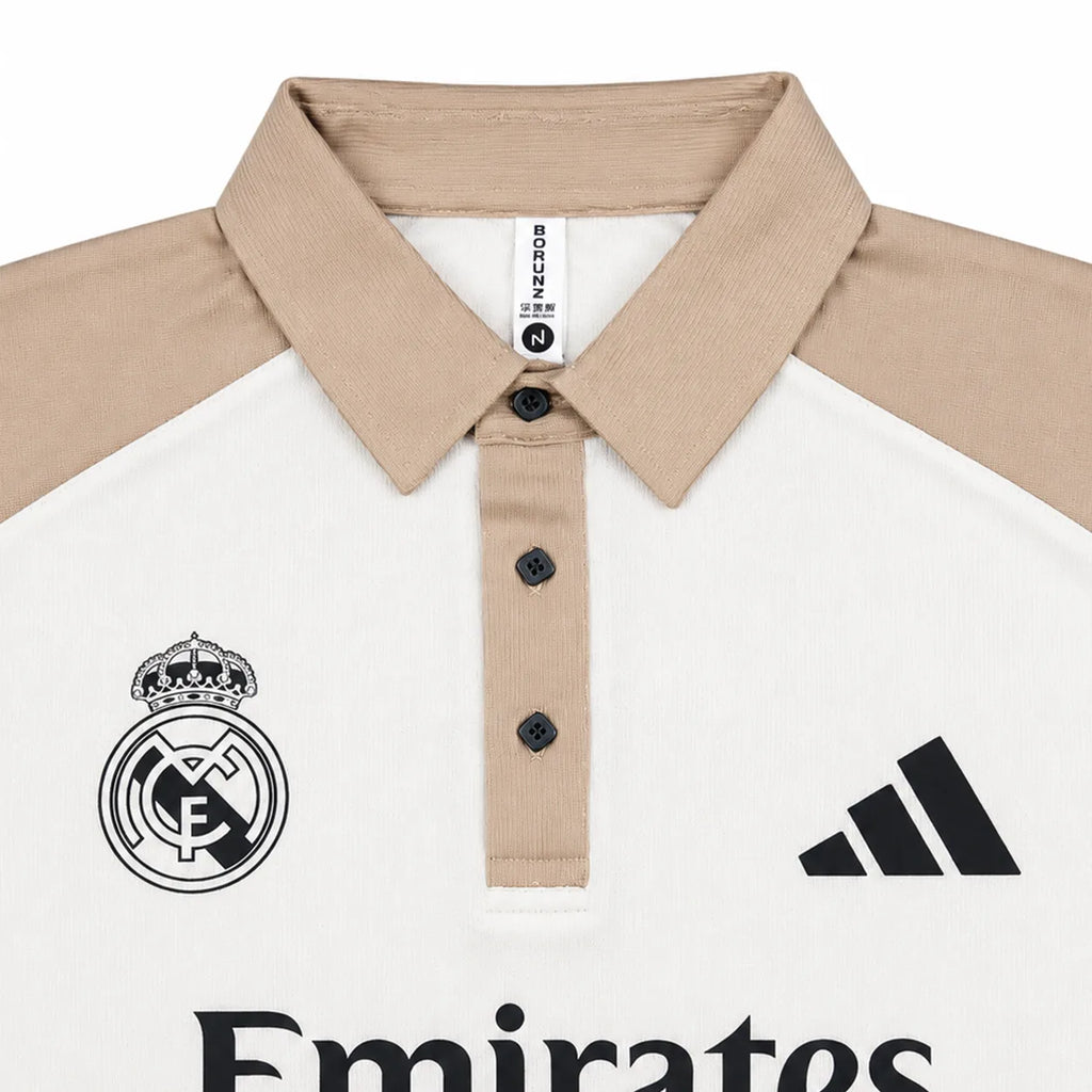 Madrid Legacy Contrast Polo Tee -  Cream