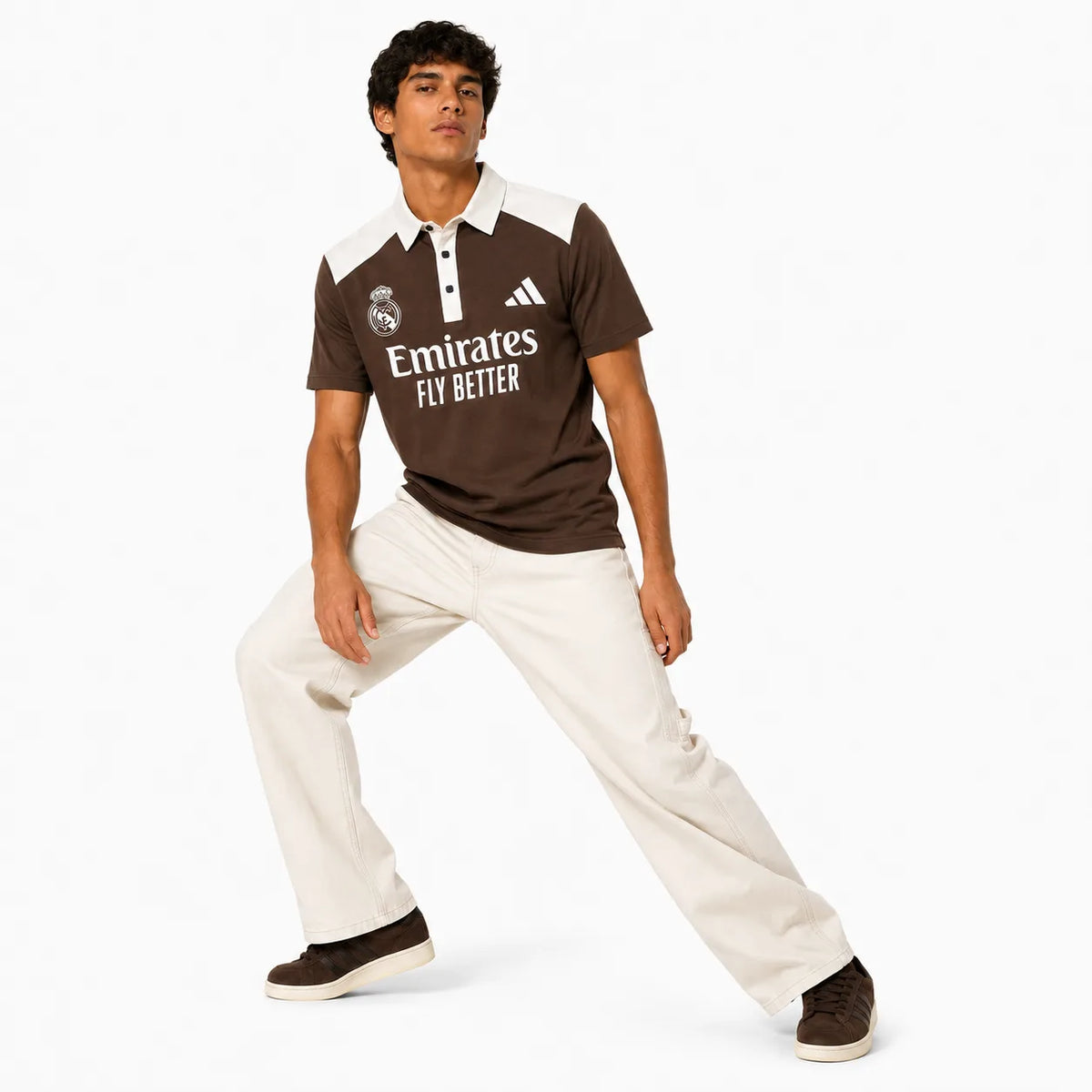 Madrid Legacy Contrast Polo Tee -  Brown
