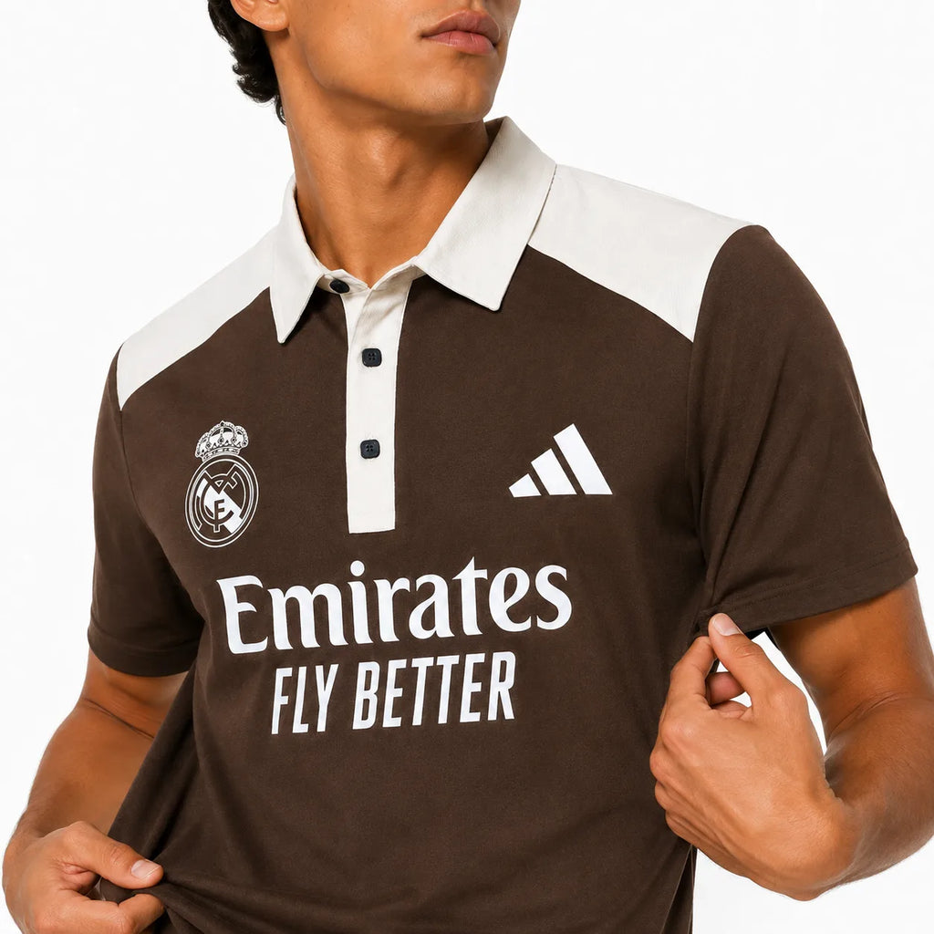Madrid Legacy Contrast Polo Tee -  Brown