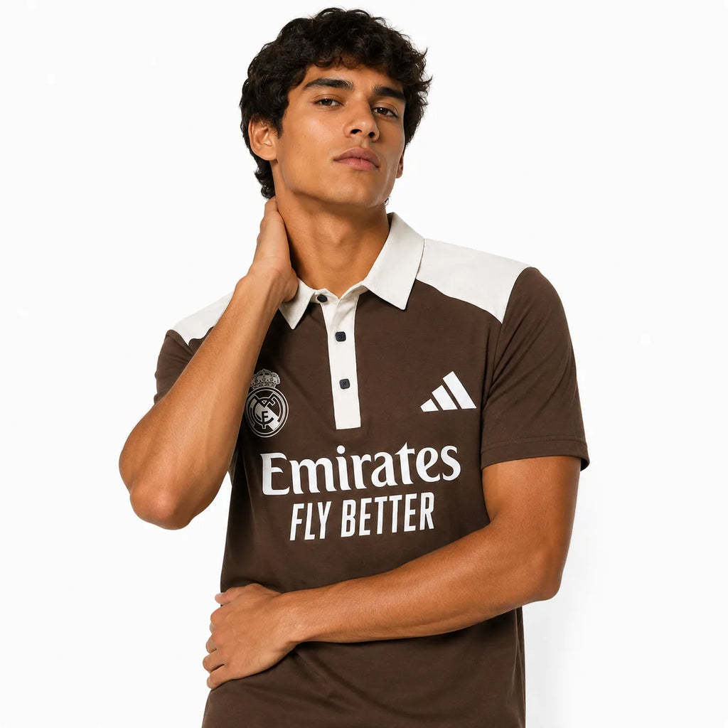 Madrid Legacy Contrast Polo Tee -  Brown