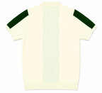 Monaco Ribbed Knit Zip Polo Tee – Cream & Green