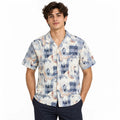 Coastal Canvas Abstract Cuban Shirt Blue | Boxy fit