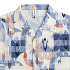 Coastal Canvas Abstract Cuban Shirt Blue | Boxy fit