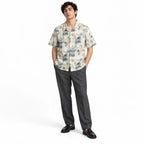 Coastal Canvas Abstract Cuban Shirt Brown | Boxy fit