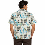Coastal Canvas Abstract Cuban Shirt Green | Boxy fit