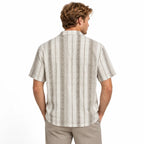 Sandstone Beige Heritage Cuban Shirt | Boxy Fit