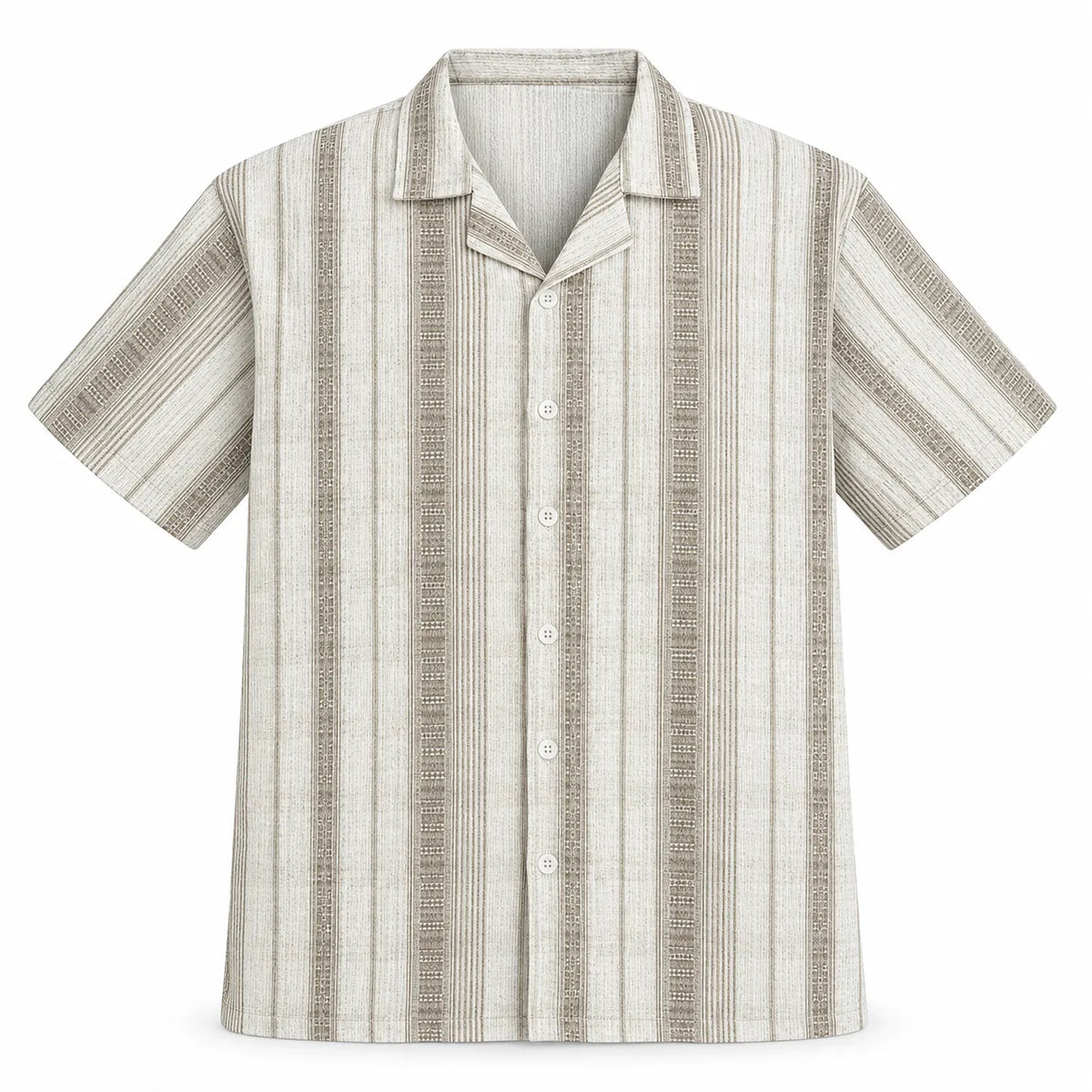 Sandstone Beige Heritage Cuban Shirt | Boxy Fit