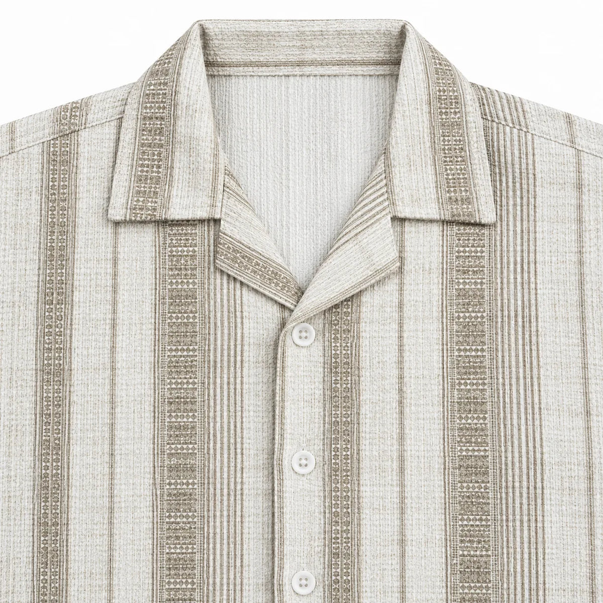 Sandstone Beige Heritage Cuban Shirt | Boxy Fit