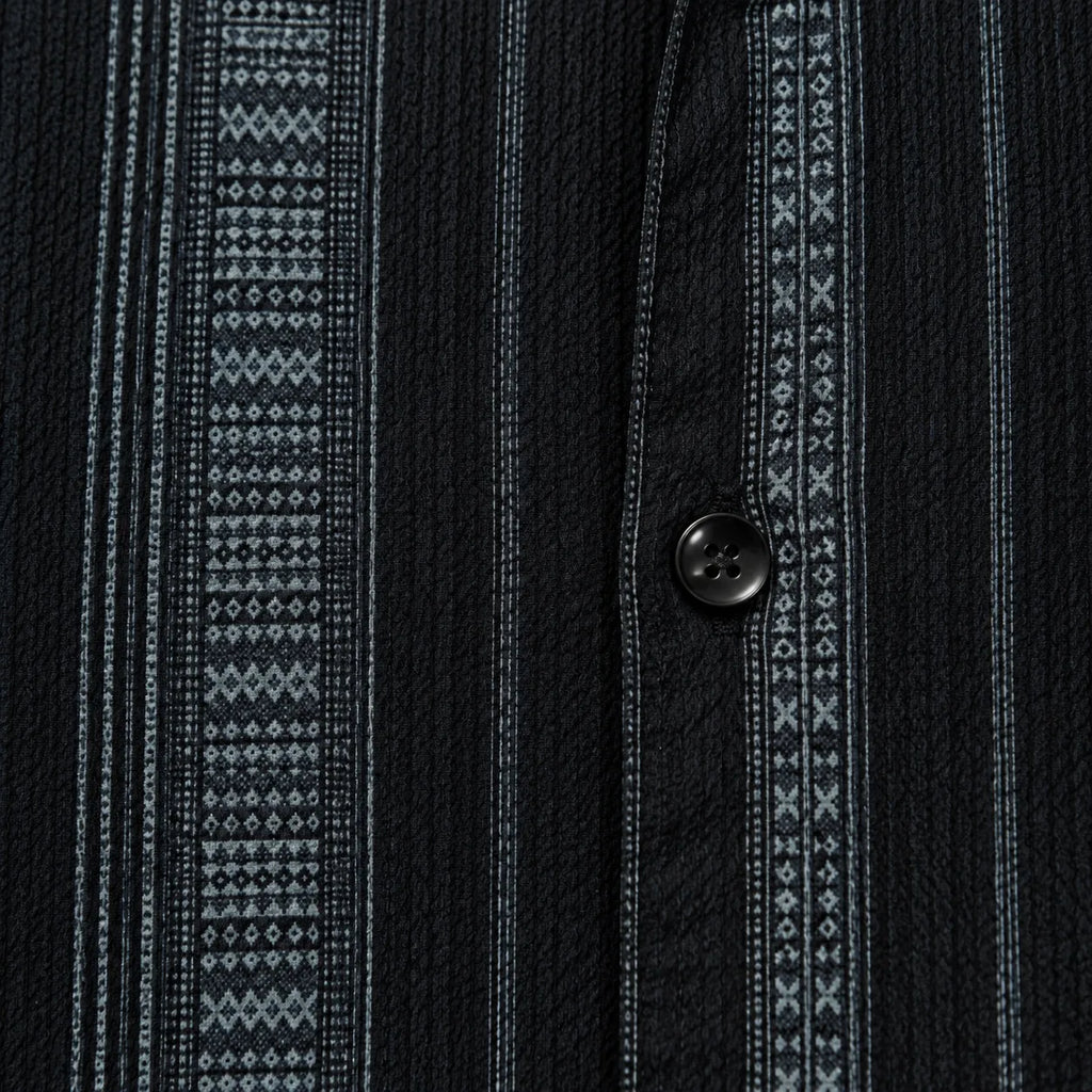 Sandstone Black Heritage Cuban Shirt | Boxy Fit