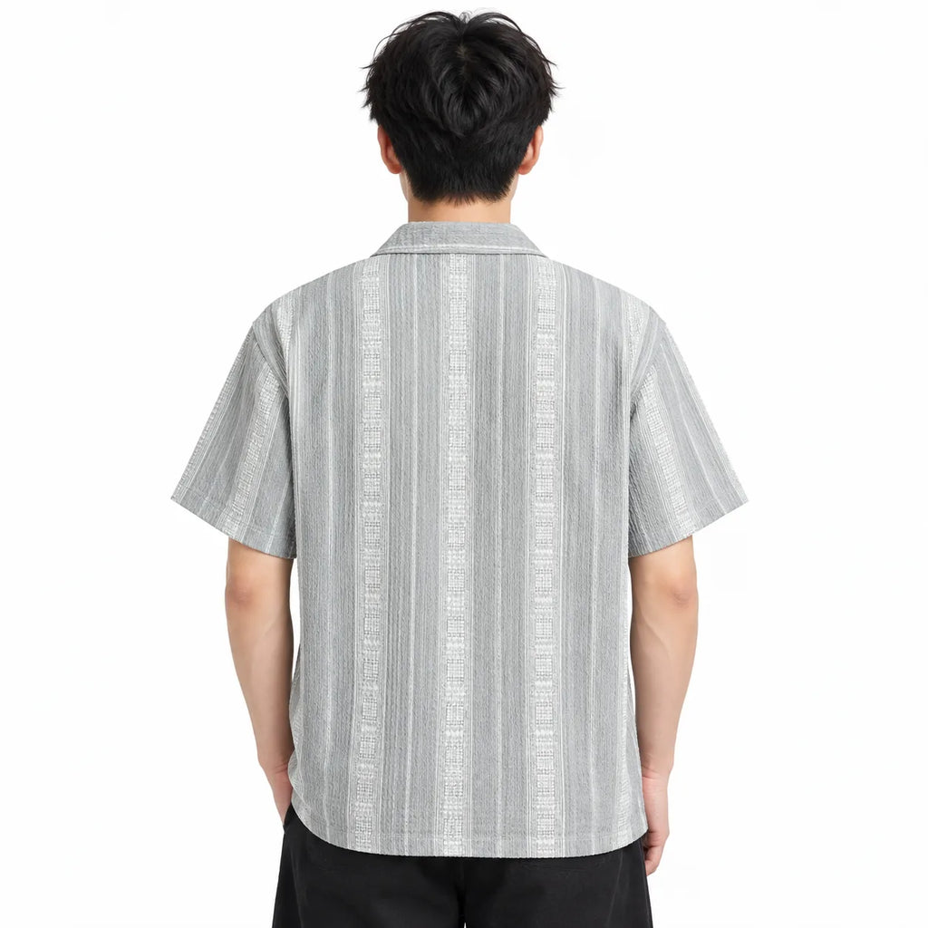 Sandstone Grey Heritage Cuban Shirt | Boxy Fit