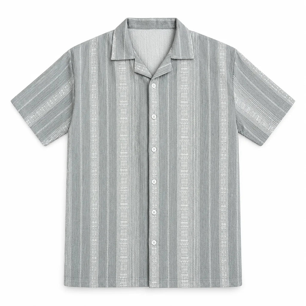 Sandstone Grey Heritage Cuban Shirt | Boxy Fit