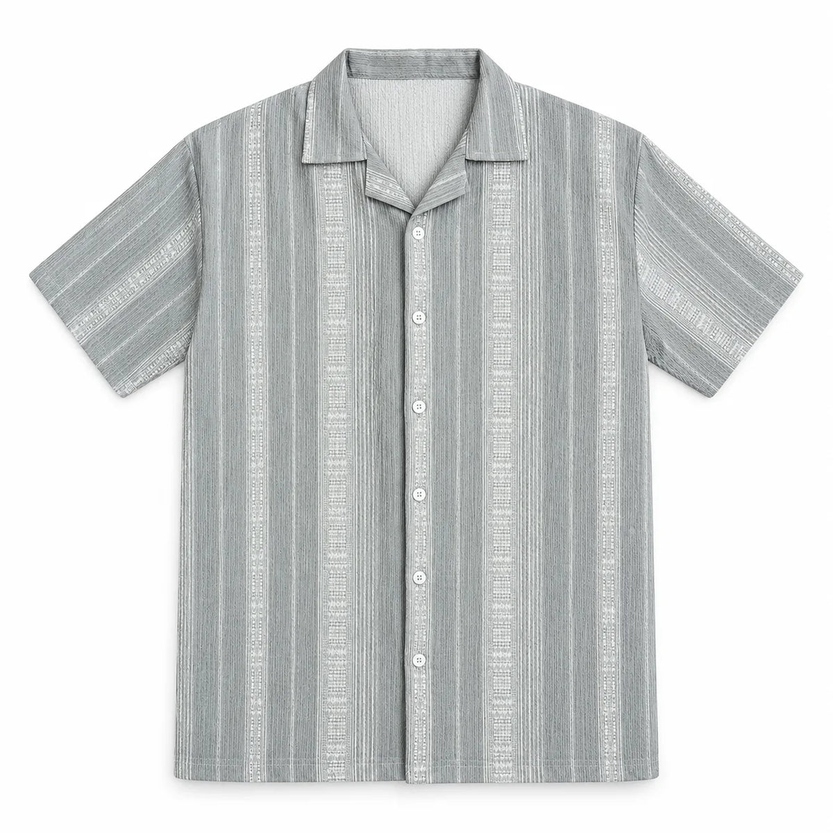 Sandstone Grey Heritage Cuban Shirt | Boxy Fit