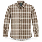 Urban Taupe Windowpane Brown Check Shirt | Slim Fit