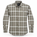 Urban Taupe Windowpane Green Check Shirt | Slim Fit
