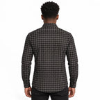 Midnight Charcoal Gingham Checkered Shirt | Slim Fit