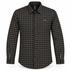 Midnight Charcoal Gingham Checkered Shirt | Slim Fit
