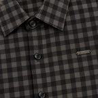 Midnight Charcoal Gingham Checkered Shirt | Slim Fit