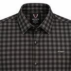 Midnight Charcoal Gingham Checkered Shirt | Slim Fit