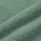 Sage Green Jacquard Quarter-Zip Full Sleeve Tee | Relaxed Fit