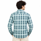 Aqua Teal Heritage Check Full-Sleeve Shirt | Smart Fit